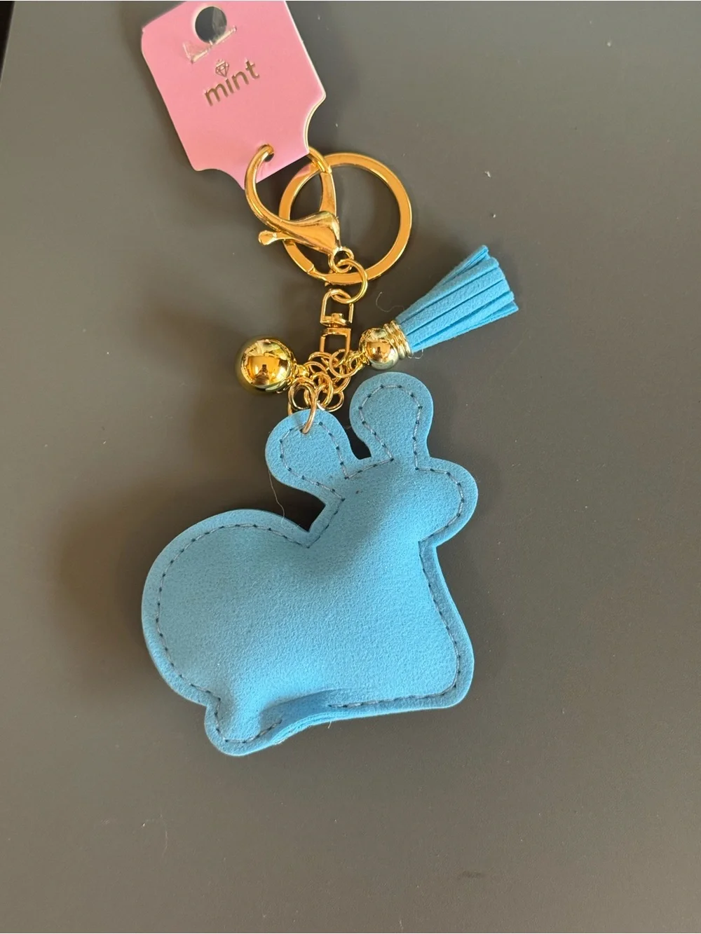 NWT Mint Blue Rhinestone Snail Kawaii Keychain Tassel Charm Bag Charm